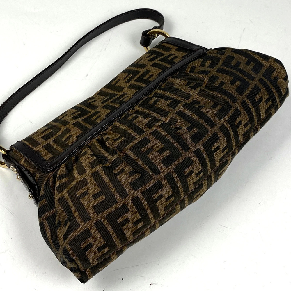 Fendi Hobo Brown Shoulder Shoulder Tote Handbag One Zucca All Canvas Bag over